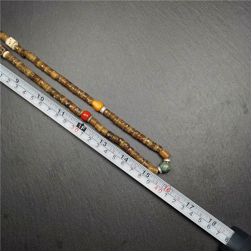 Old Kapala Skull Bone Mala - Tibetan Buddhist mala beads, view 18