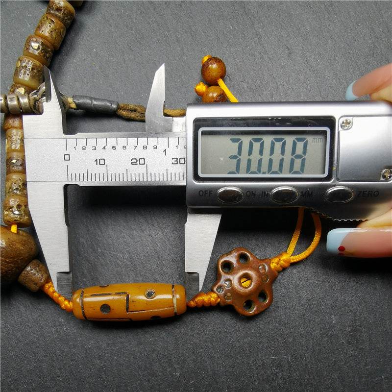 Old Kapala Skull Bone Mala - Tibetan Buddhist mala beads, view 24