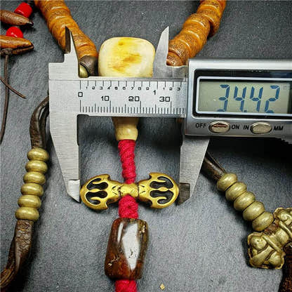 Old Kapala Skull Bone Mala - Tibetan Buddhist mala beads, view 28