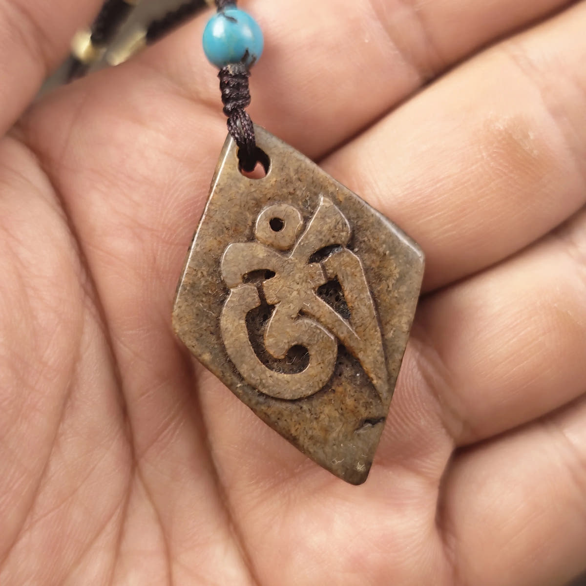 Kapala Amulet Pendant - Hum Syllable - Tibetan Buddhist amulet, view 5