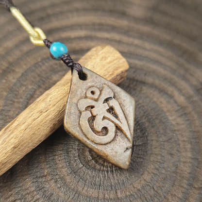 Kapala Amulet Pendant - Hum Syllable - Tibetan Buddhist amulet, view 6