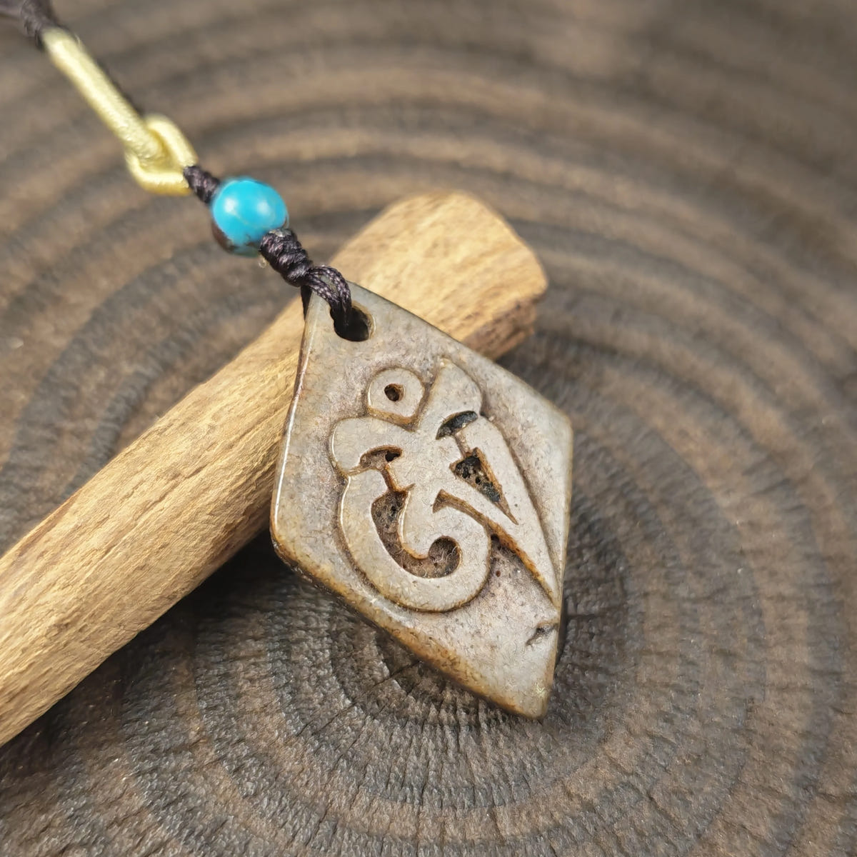Kapala Amulet Pendant - Hum Syllable - Tibetan Buddhist amulet, view 6