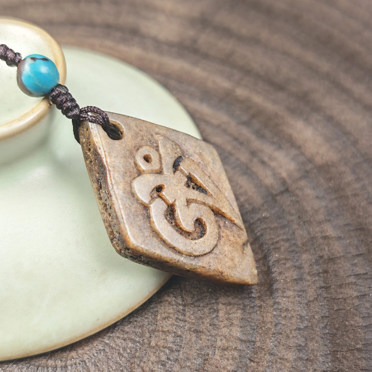 Kapala Amulet Pendant - Hum Syllable - Tibetan Buddhist amulet, view 8
