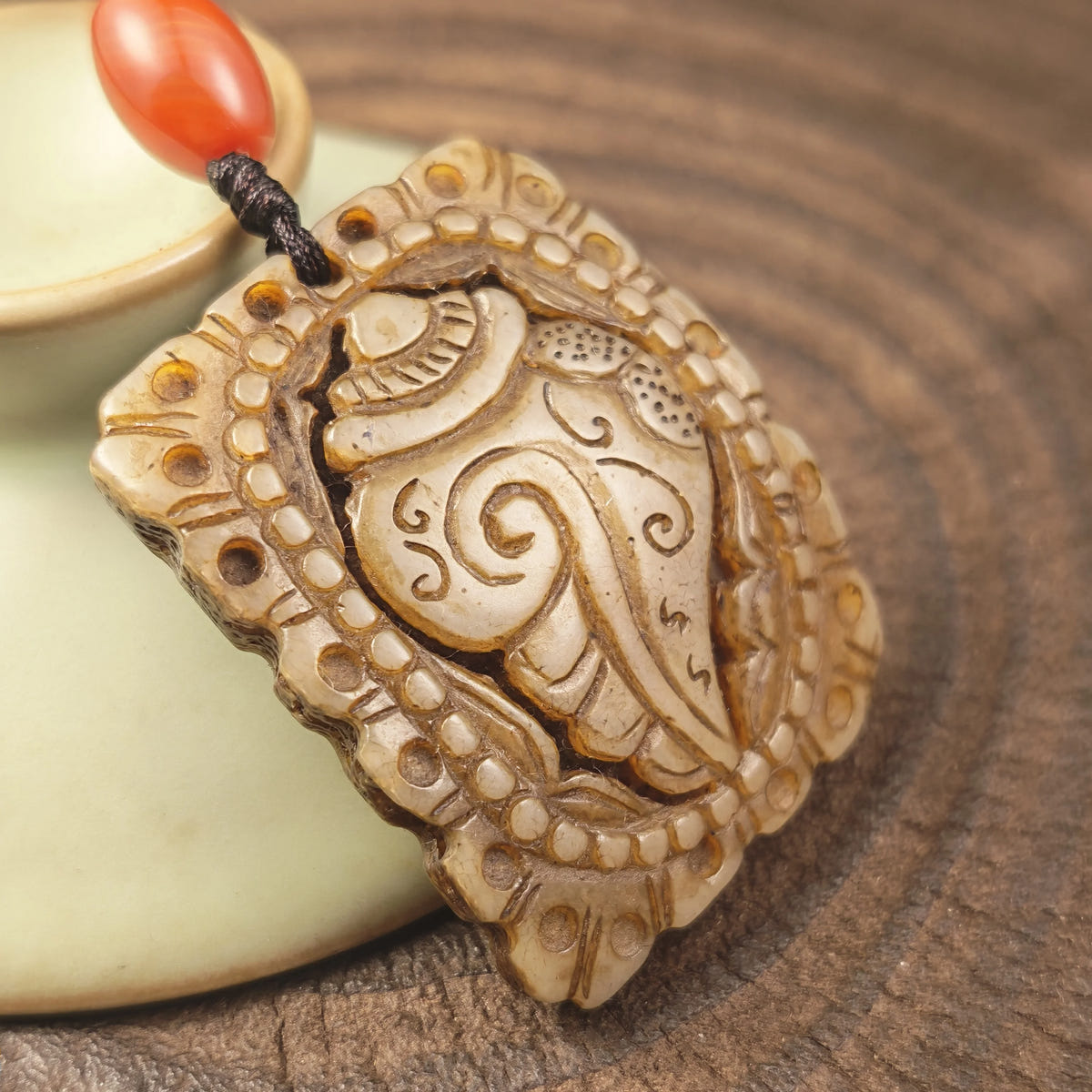 Kapala Amulet Pendant - Conch Shell - Tibetan Buddhist amulet, view 6