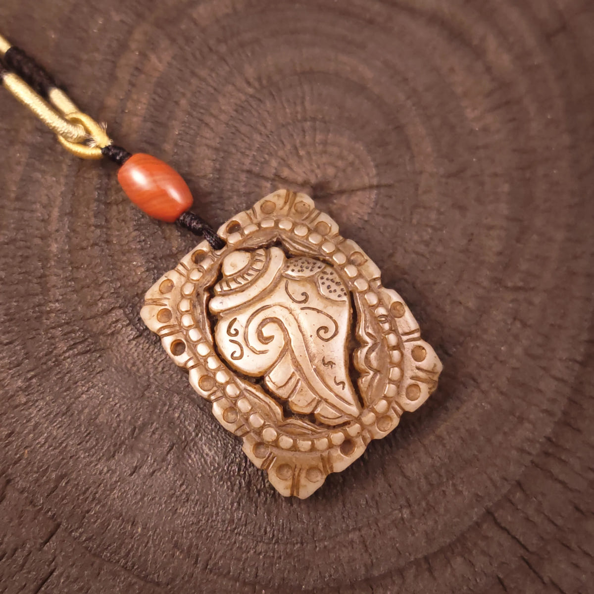 Kapala Amulet Pendant - Conch Shell - Tibetan Buddhist amulet, view 9