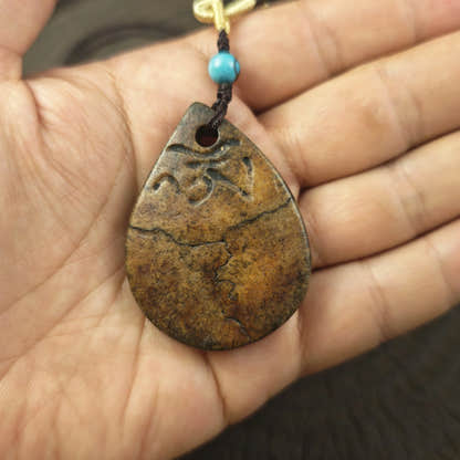 Kapala Amulet Pendant - Hum Syllable - Tibetan Buddhist amulet, view 5
