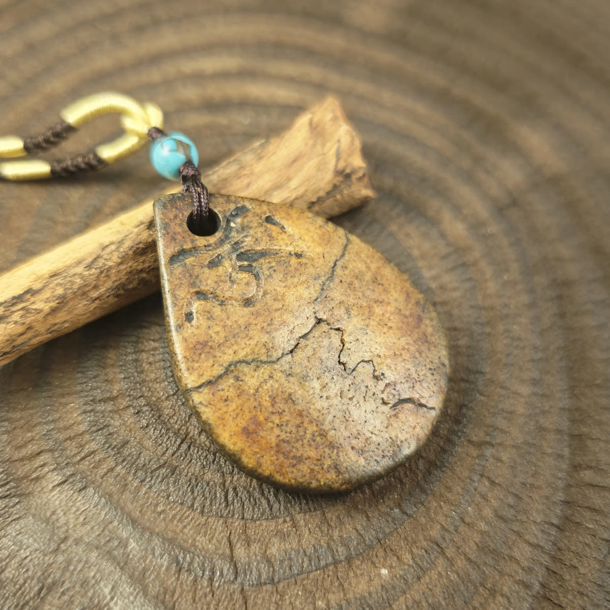 Kapala Amulet Pendant - Hum Syllable - Tibetan Buddhist amulet, view 6