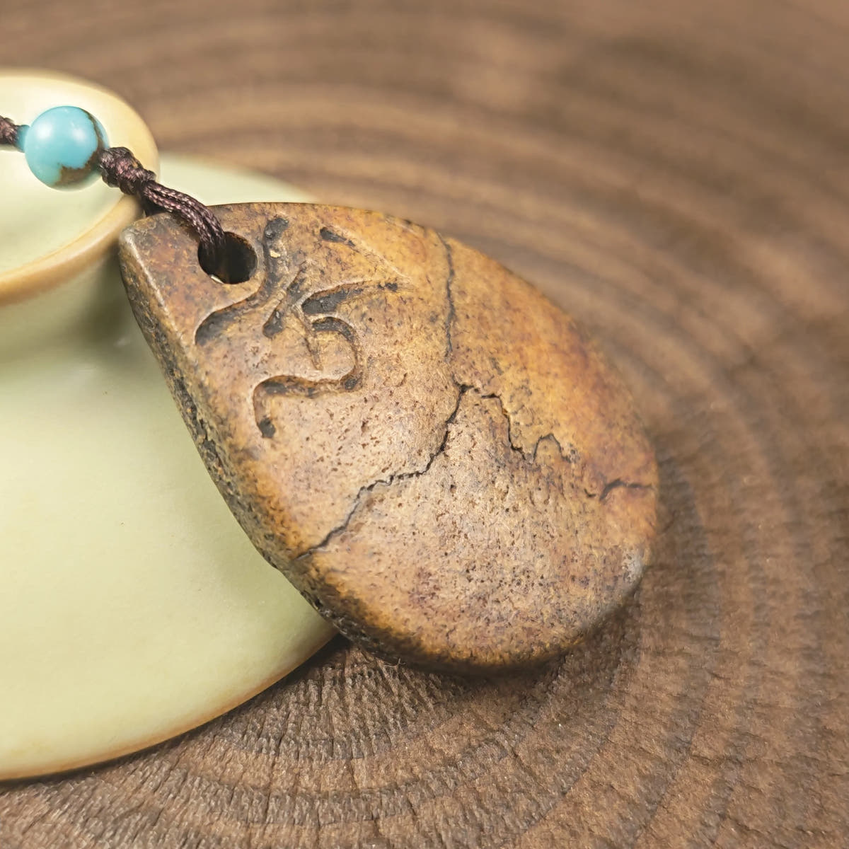 Kapala Amulet Pendant - Hum Syllable - Tibetan Buddhist amulet, view 8