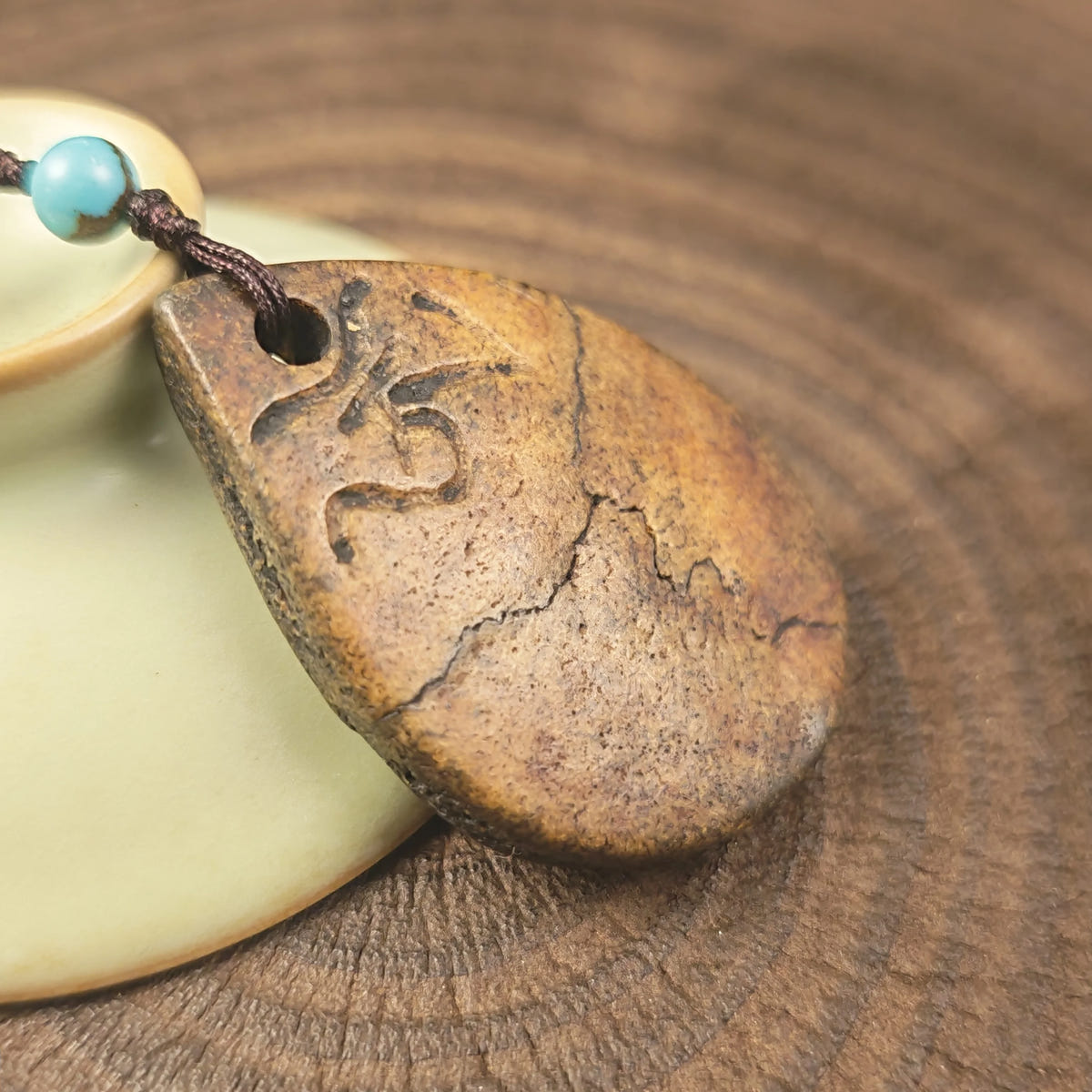 Kapala Amulet Pendant - Hum Syllable - Tibetan Buddhist amulet, view 8
