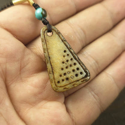 Kapala Amulet Pendant - Mantra Dots - Tibetan Buddhist amulet, view 5