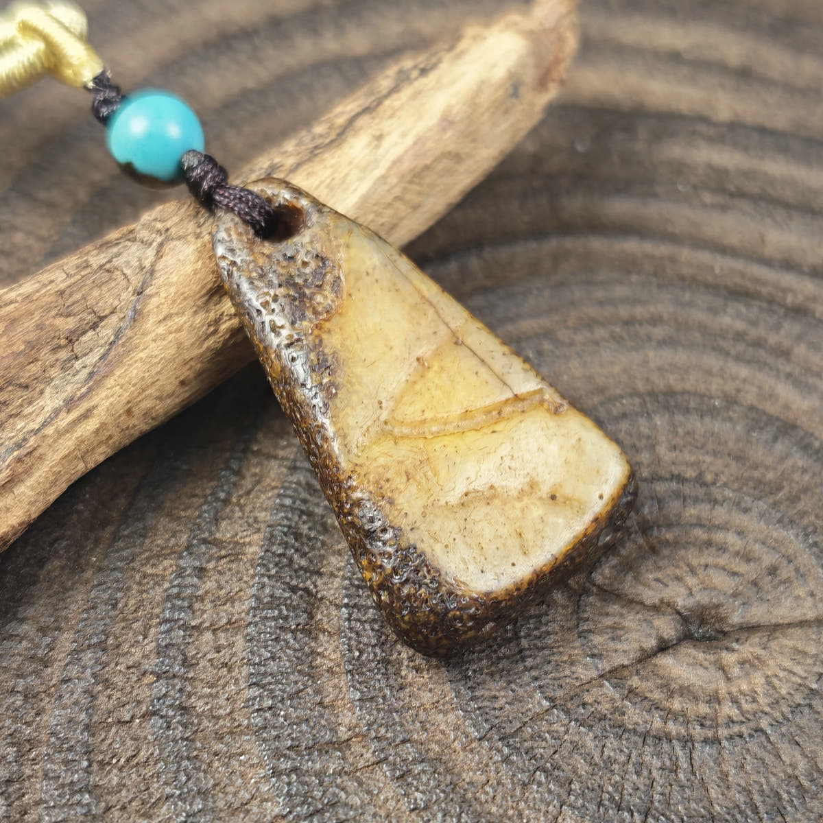 Kapala Amulet Pendant - Mantra Dots - Tibetan Buddhist amulet, view 7