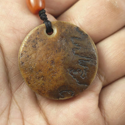 Kapala Amulet Pendant - Round Medallion - Tibetan Buddhist amulet, view 5
