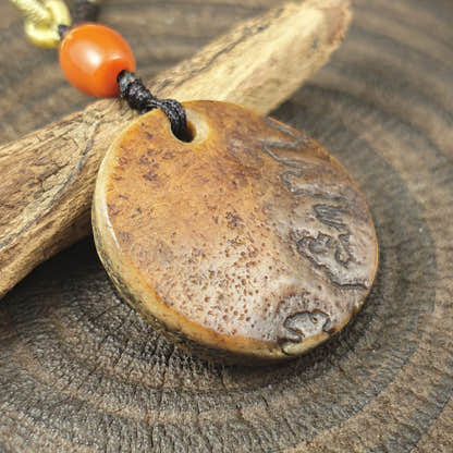 Kapala Amulet Pendant - Round Medallion - Tibetan Buddhist amulet, view 6