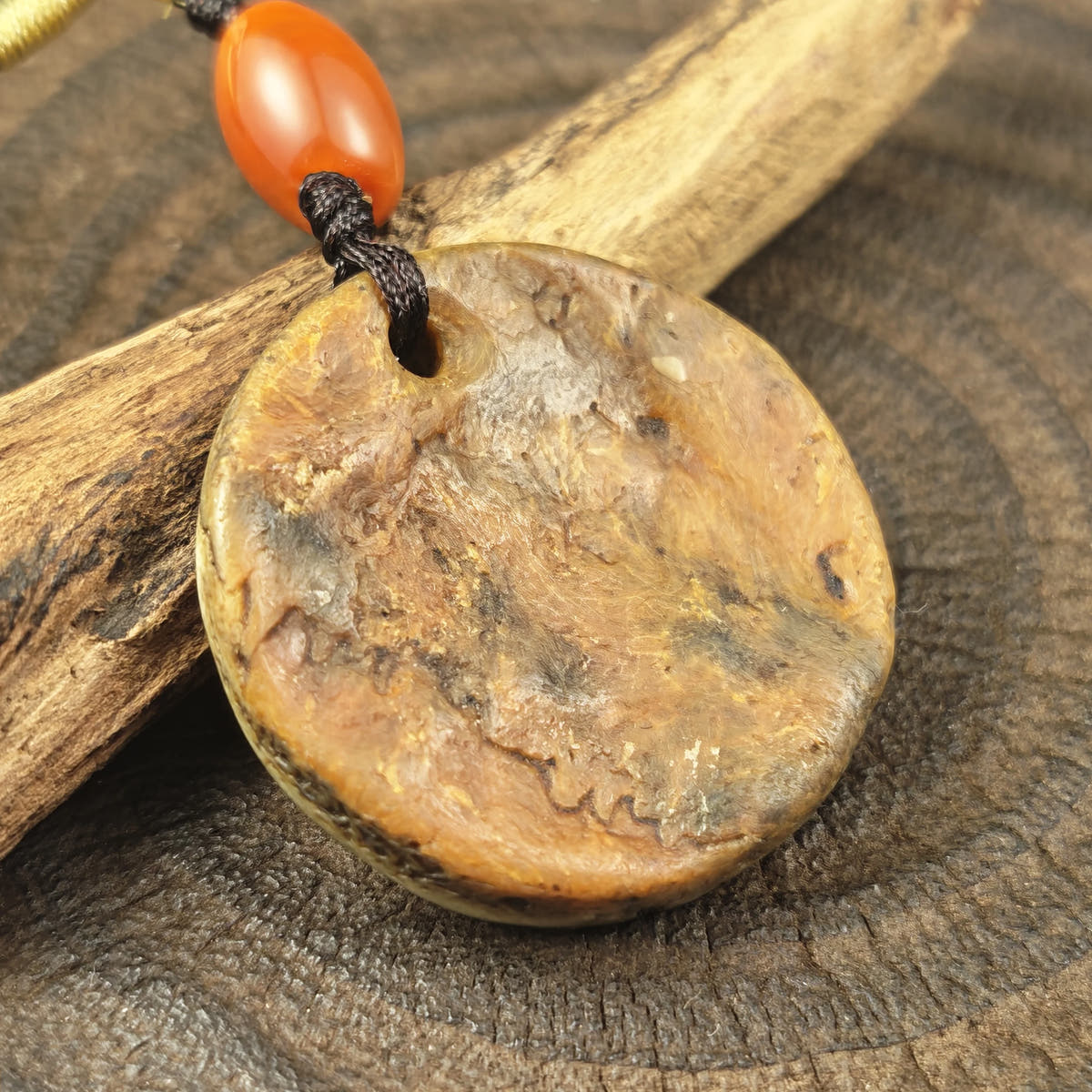Kapala Amulet Pendant - Round Medallion - Tibetan Buddhist amulet, view 7