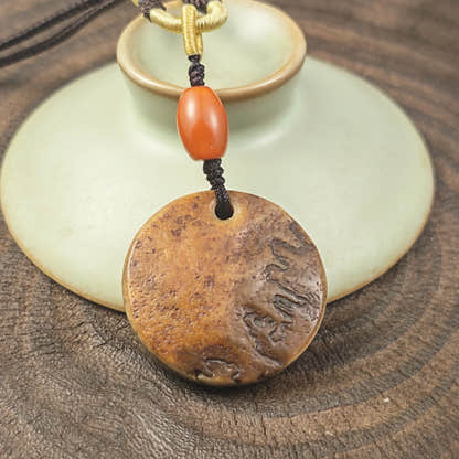 Kapala Amulet Pendant - Round Medallion - Tibetan Buddhist amulet, view 8