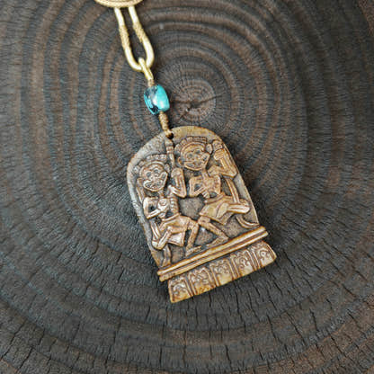 amulet Garuda - Tibetan Buddhist amulet, front view