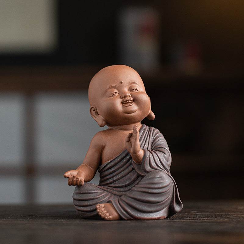 Purple Sand Meditation Buddha Statue - Tibetan Buddhist statue, close-up detail