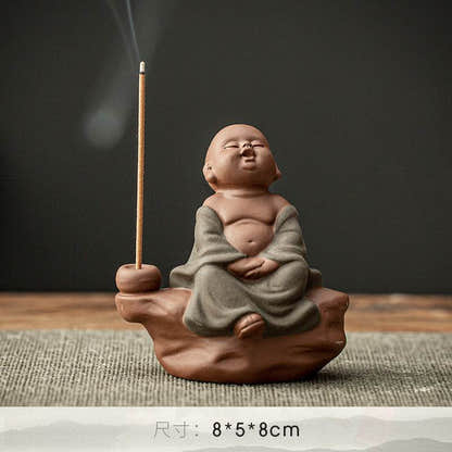 Purple Sand Buddha Statue Incense Holder - Tibetan Buddhist statue, view 19