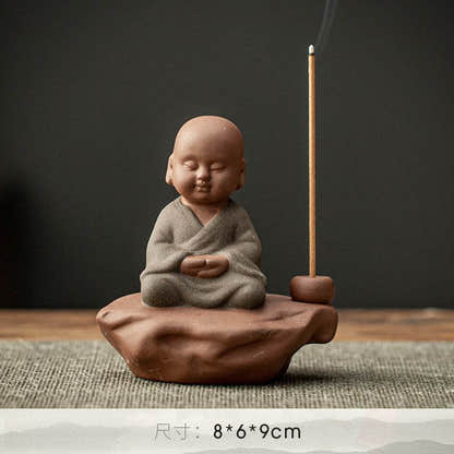 Purple Sand Buddha Statue Incense Holder - Tibetan Buddhist statue, view 18