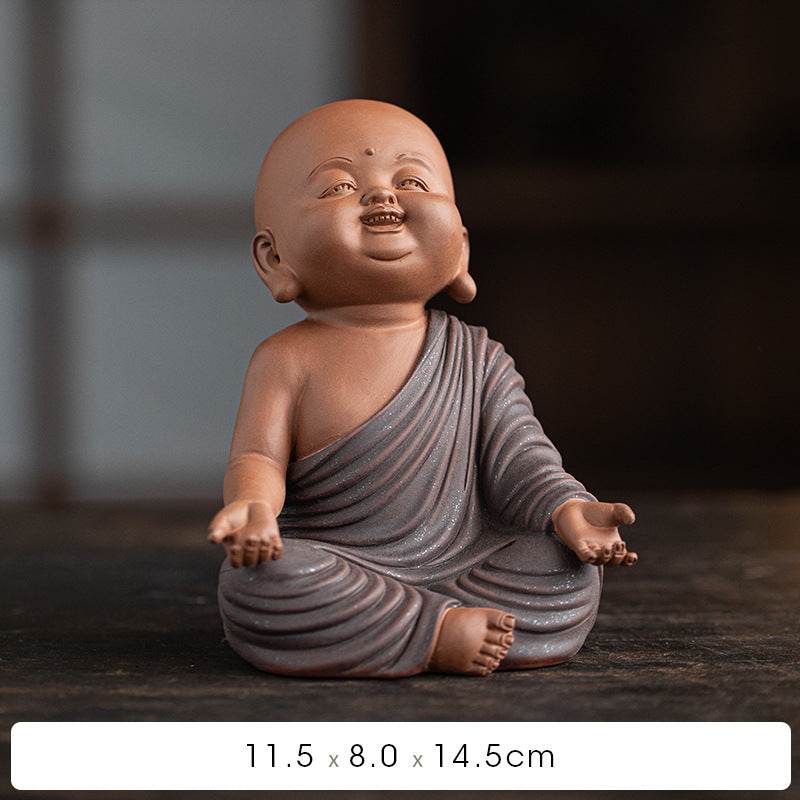 Purple Sand Meditation Buddha Statue - Tibetan Buddhist statue, size reference