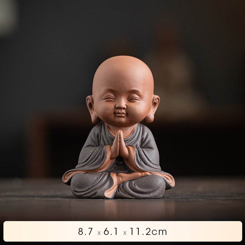 Purple Sand Meditation Buddha Statues - Tibetan Buddhist statue, size reference