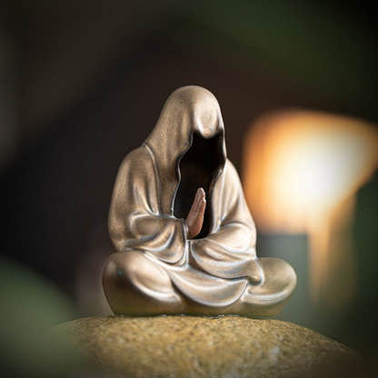 Purple Sand Meditation Buddha Statue - Tibetan Buddhist statue, front view