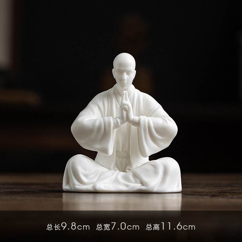 White Porcelain Meditation Buddha Statues - Tibetan Buddhist statue, view 12