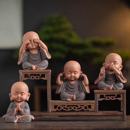 Purple Sand Meditation Buddha Statues - Tibetan Buddhist statue, detailed view