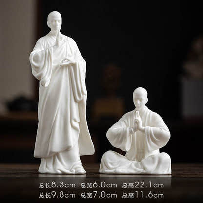 White Porcelain Meditation Buddha Statues - Tibetan Buddhist statue, size reference
