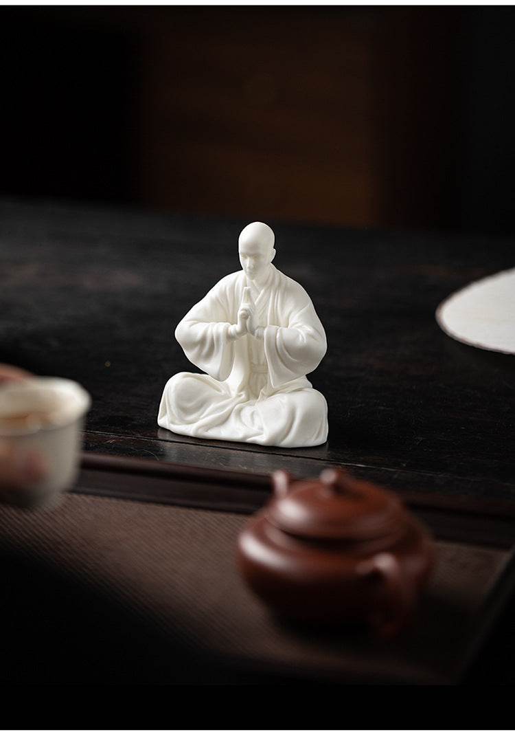 White Porcelain Meditation Buddha Statues - Tibetan Buddhist statue, view 7