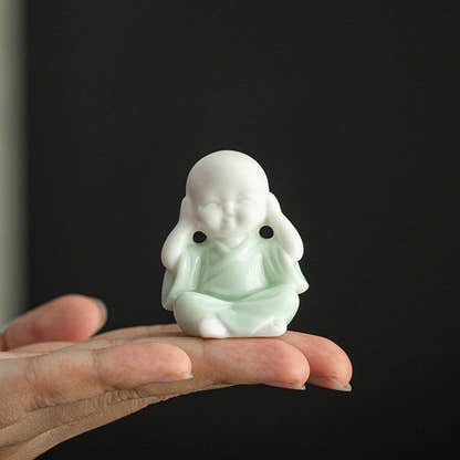 Ceramic Meditation Buddha Statue - Tibetan Buddhist statue, view 4