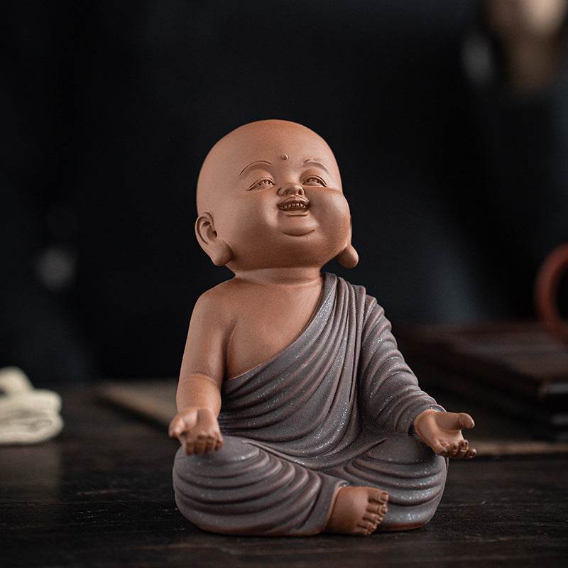 Purple Sand Meditation Buddha Statue - Tibetan Buddhist statue, front view