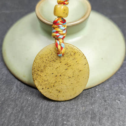 OM Pendant - Hand-carved Tibetan Amulet - 30mm - Tibetan Buddhist amulet, view 6