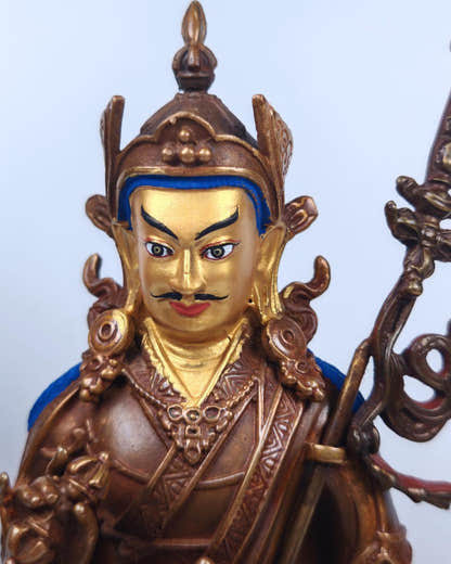 Padmasambhava - Lotus-Born Guru Rinpoche - Buddha Statue - Tibetan Buddhist statue, close-up detail