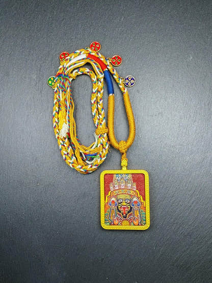 Hand-Painted Drashi Lhamo Amulet - Tibetan Buddhist amulet, view 5