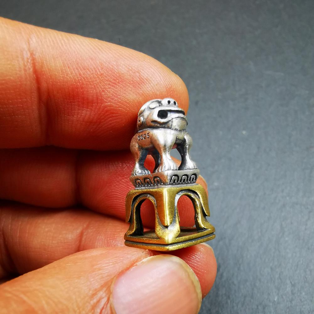 Snow Lion Kalachakra Seal,0.9" - Tibetan Buddhist art, view 9