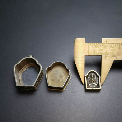 Amulet Pendant,Gau Ghau Shrine, 1.1" - Tibetan Buddhist amulet, view 7