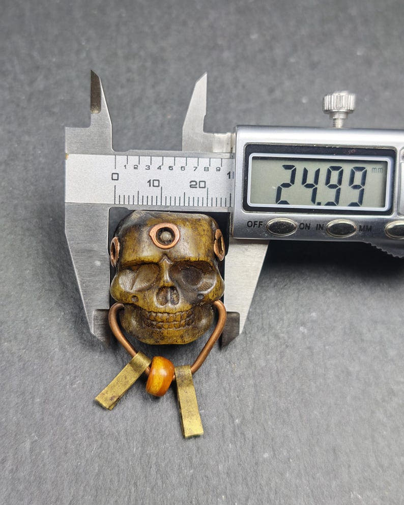 Tibetan Citipati Skull Pendant - 27 - Tibetan Buddhist amulet, view 10