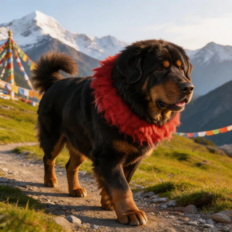 Traditional Kekhor Collar of Tibetan Mastiff - Tibetan Buddhist art, view 5