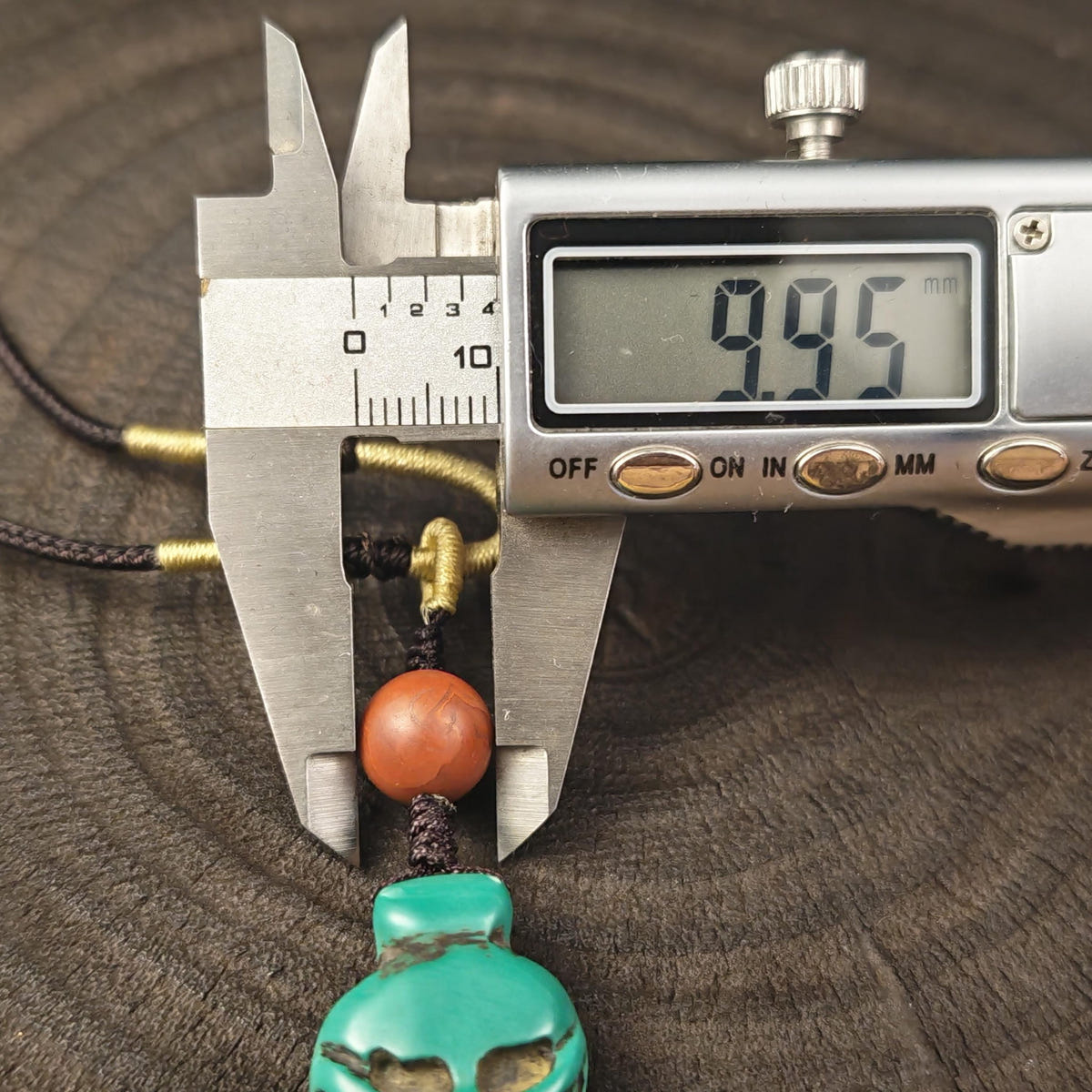 Turquoise Citipati Skull Kartika - Authentic Tibetan Amulet - Protective Charm - Decades Old - 37×27mm