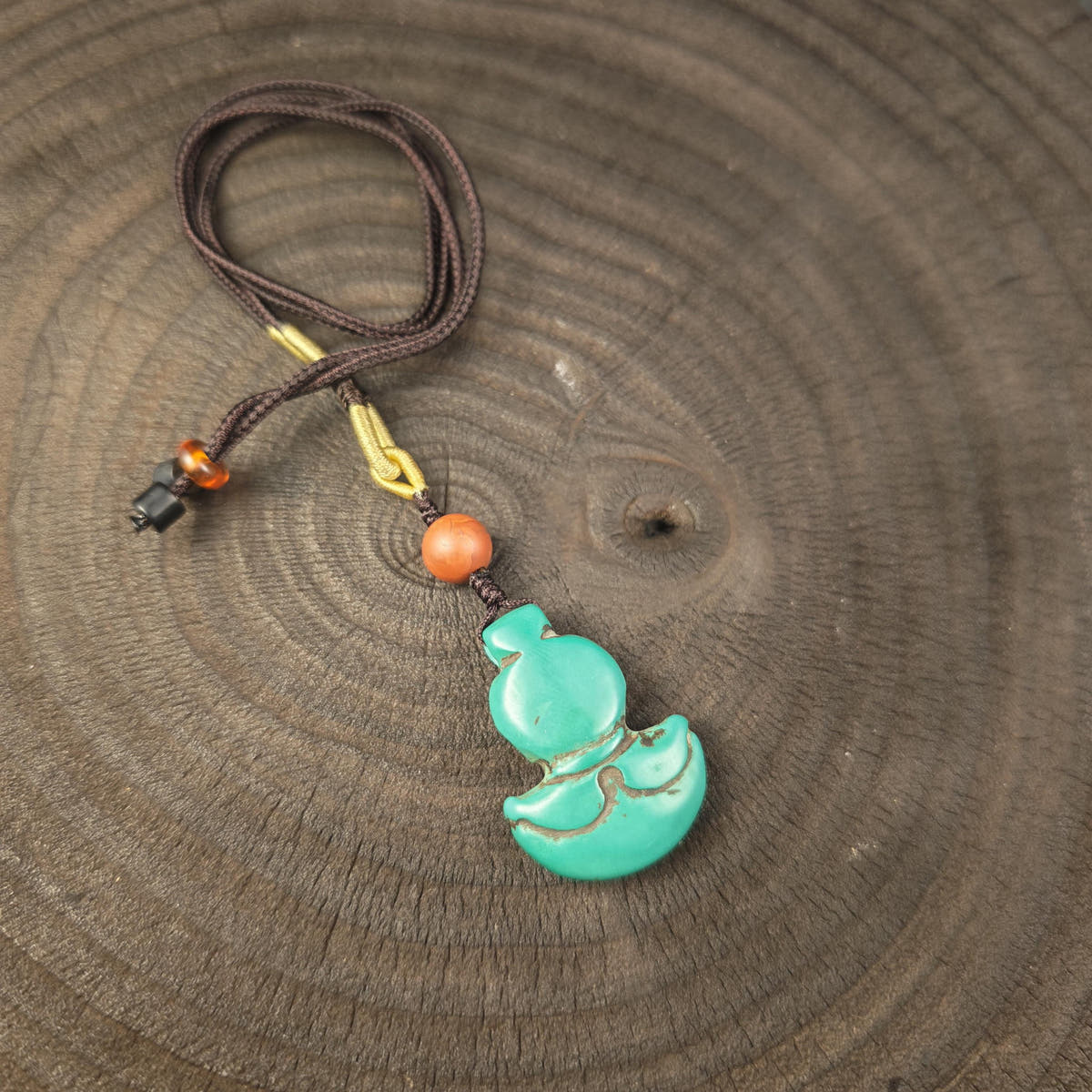 Turquoise Citipati Skull Kartika - Authentic Tibetan Amulet - Protective Charm - Decades Old - 37×27mm