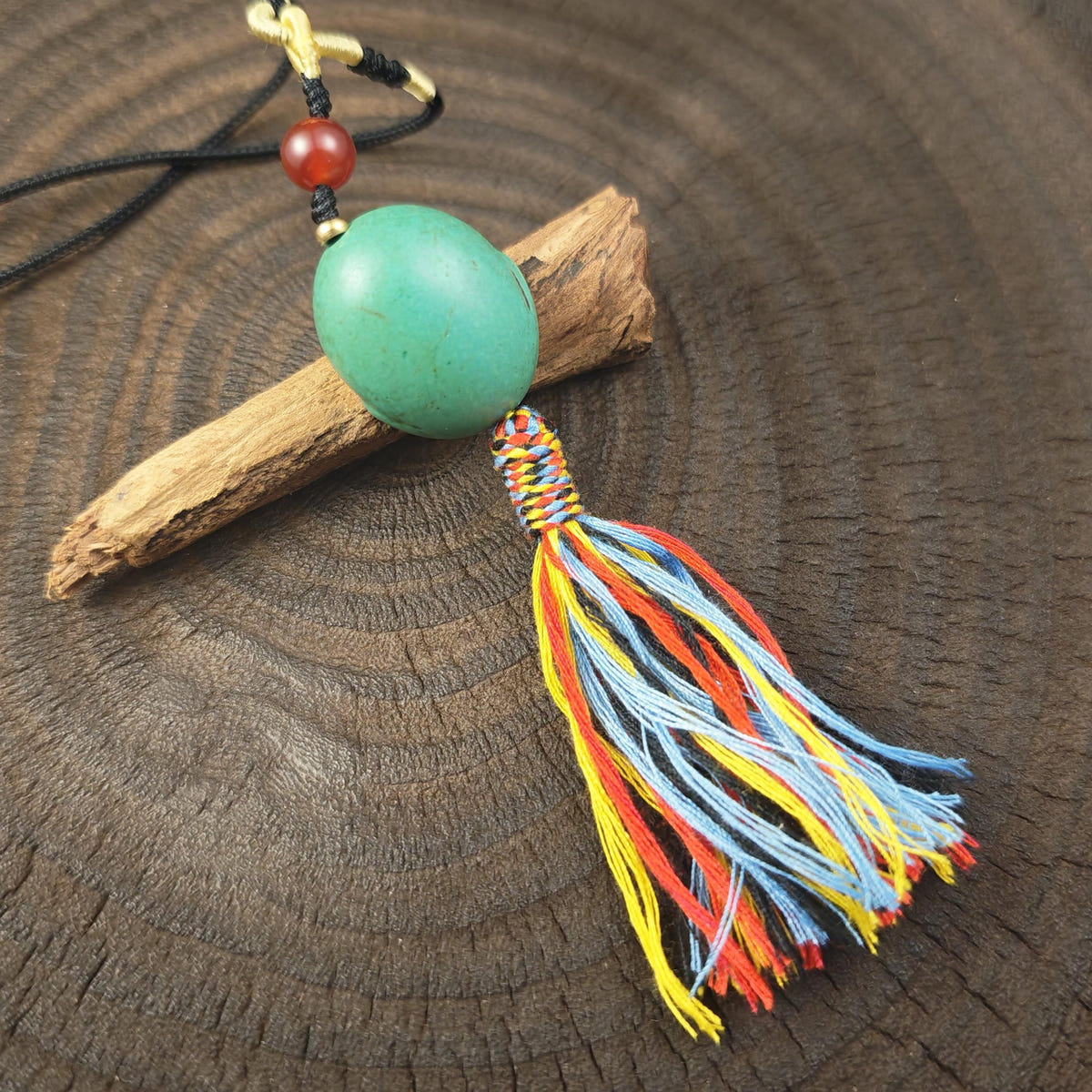 Turquoise Citipati Skull Pendant - Authentic Tibetan Amulet - Protective Charm - Decades Old - 26mm × 22mm