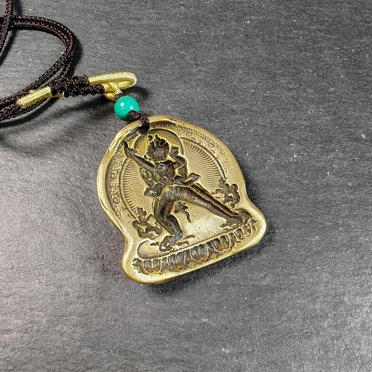 Unique Chakrasamvara Tsa Tsa Mold Amulet, Tibetan Buddhism Protective Charm - Tibetan Buddhist amulet, front view