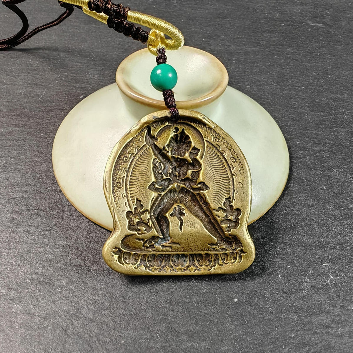 Unique Chakrasamvara Tsa Tsa Mold Amulet, Tibetan Buddhism Protective Charm - Tibetan Buddhist amulet, view 4