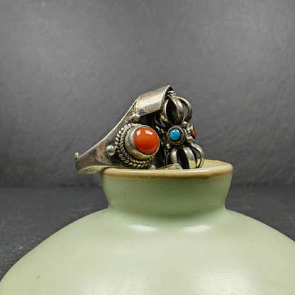 Silver Ring - Tibetan Buddhist vajra, view 8