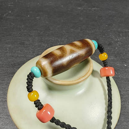 Vintage Nobleman/aristocrat Dzi Bead Necklace - Tibetan Buddhist bead necklace, view 5
