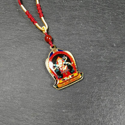 White Mahakala Amulet | Vintage Tibetan Protective Pendant | Sacred Buddhist Talisman, Wealth & Spiritual Gift - 36mm