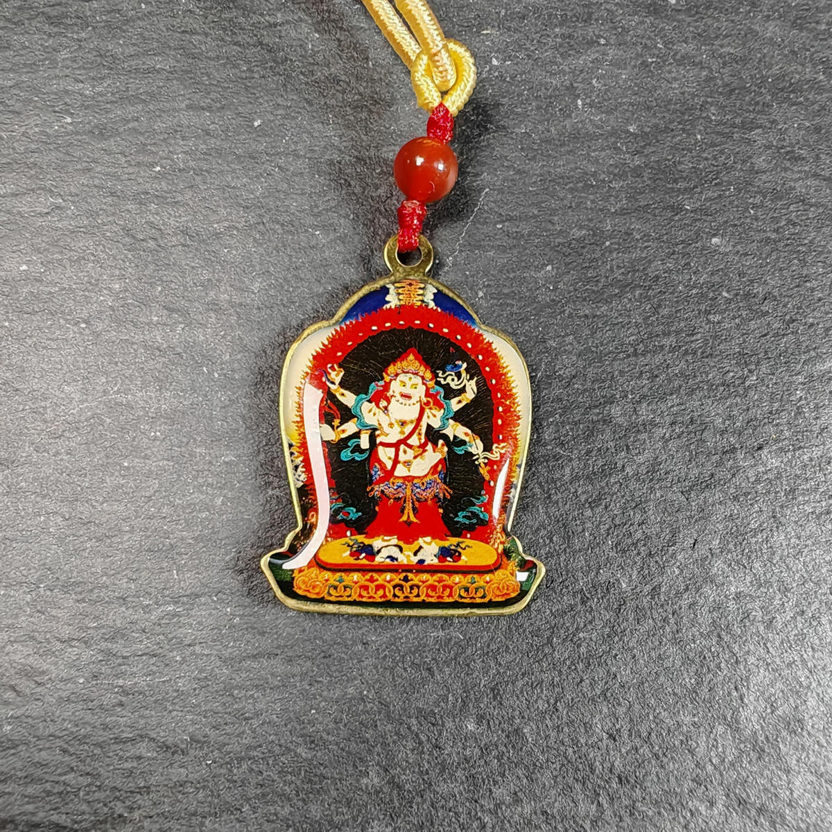 White Mahakala Amulet | Vintage Tibetan Protective Pendant | Sacred Buddhist Talisman, Wealth & Spiritual Gift - 36mm