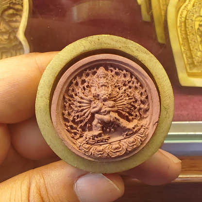 Yamantaka in Yab-Yum Form Tsa Tsa Mold - Tibetan tsa tsa mold, front view