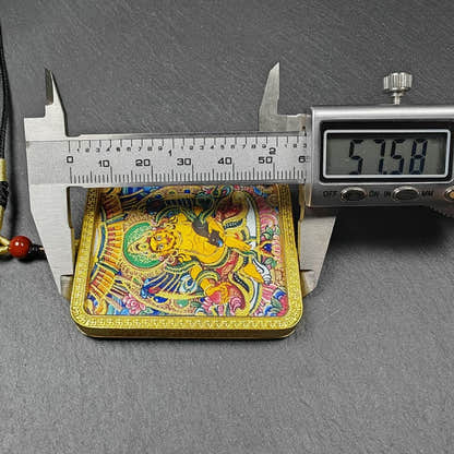 Yellow Jambhala Gau Box Amulet - Tibetan Buddhist amulet, view 9